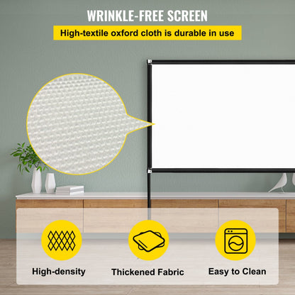 010998247376 - 135" VEVOR Portable 4K HD Projector Screen for Indoor & Outdoor