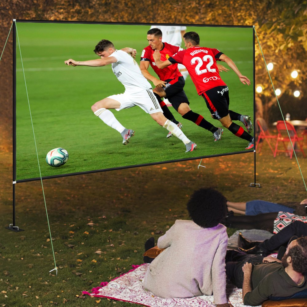 010998247376 - 135" VEVOR Portable 4K HD Projector Screen for Indoor & Outdoor