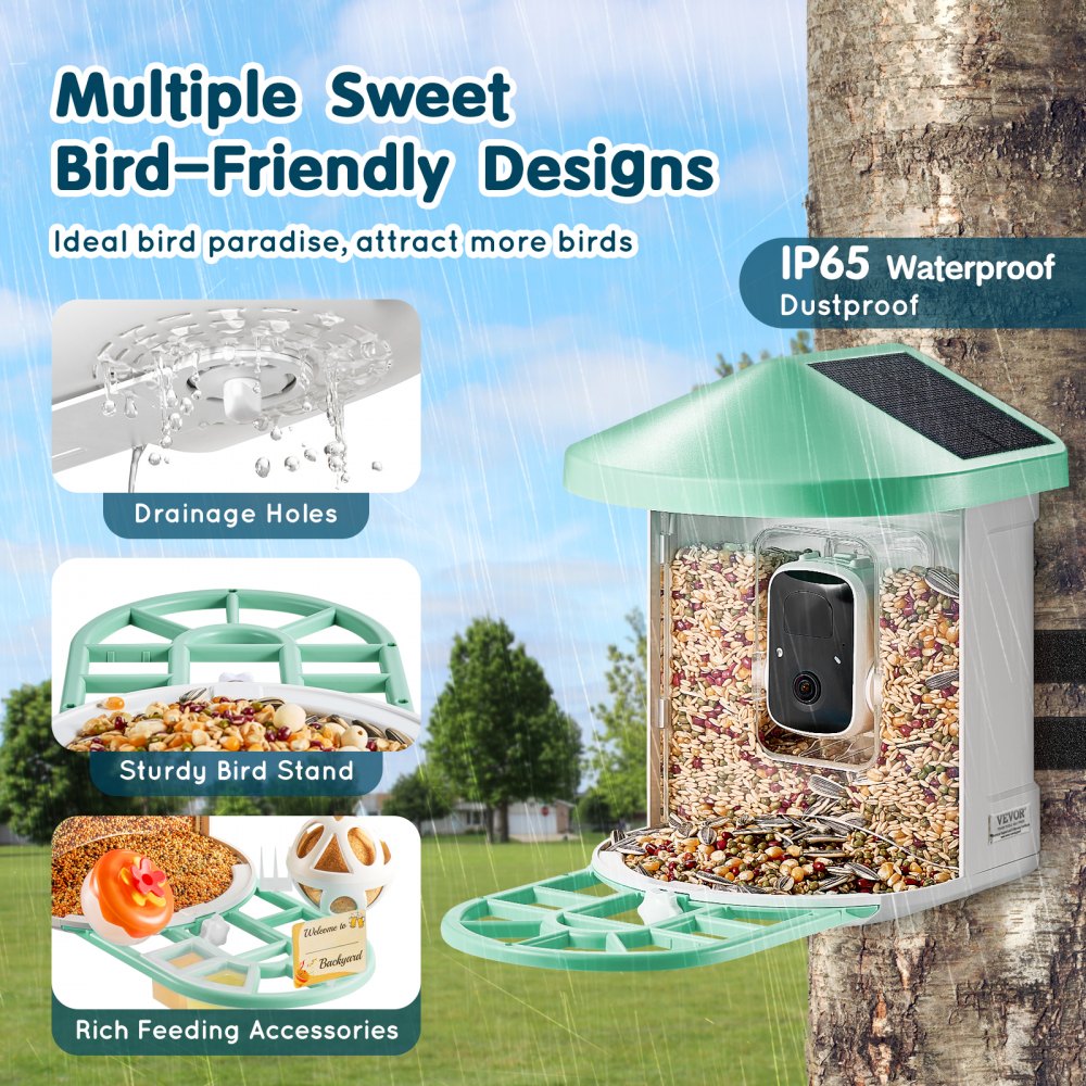 FB-A03 - 2K HD Smart Bird Feeder with AI, 2L Capacity