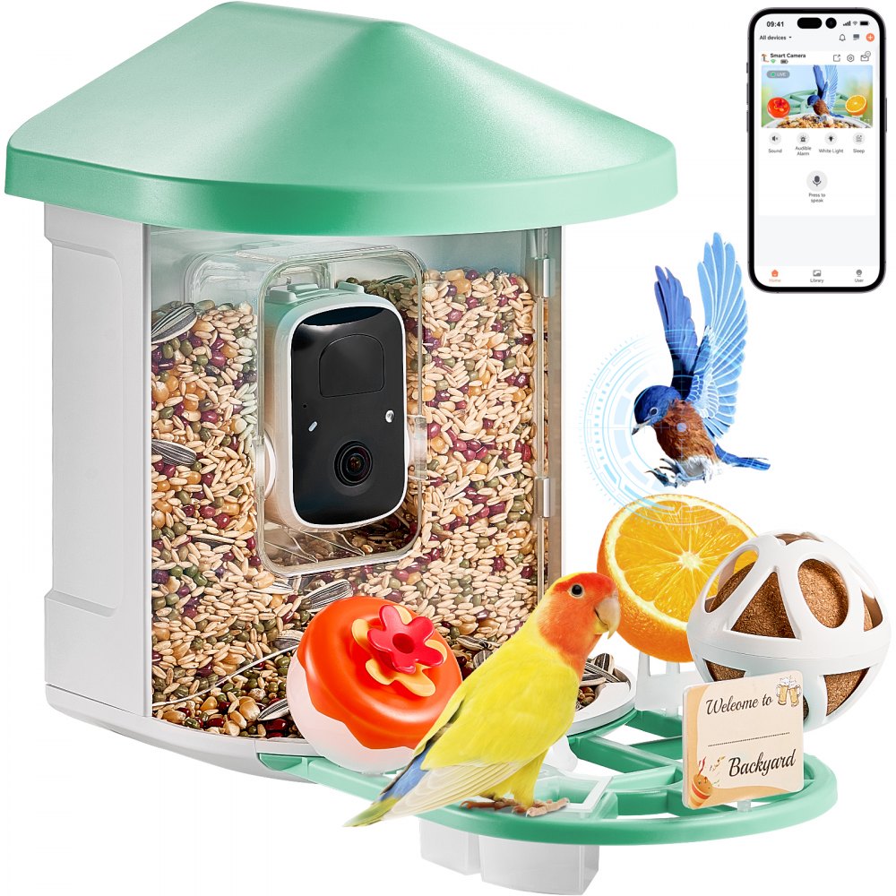 FB-A01 - 2K Smart Bird Feeder with Night Vision & AI Squirrel Repellent