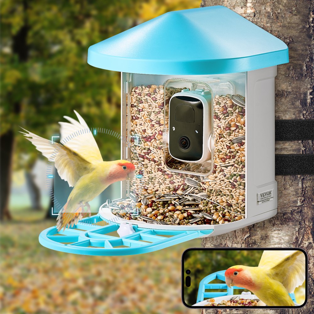 FB-A02 - VEVOR 2K Smart Bird Feeder with AI Camera & 2L Food Capacity