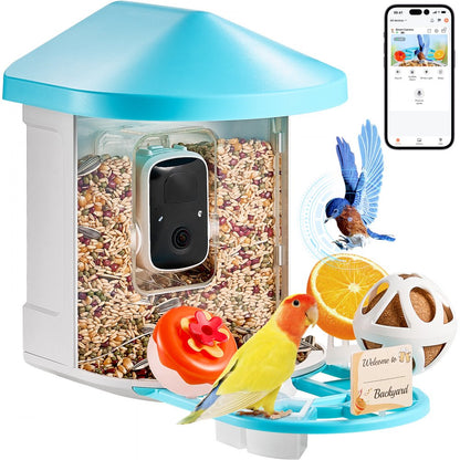 FB-A02 - VEVOR 2K Smart Bird Feeder with AI Camera & 2L Food Capacity