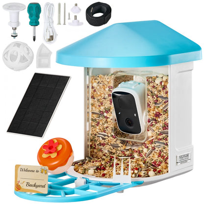 FB-A02 - VEVOR 2K Smart Bird Feeder with AI Camera & 2L Food Capacity