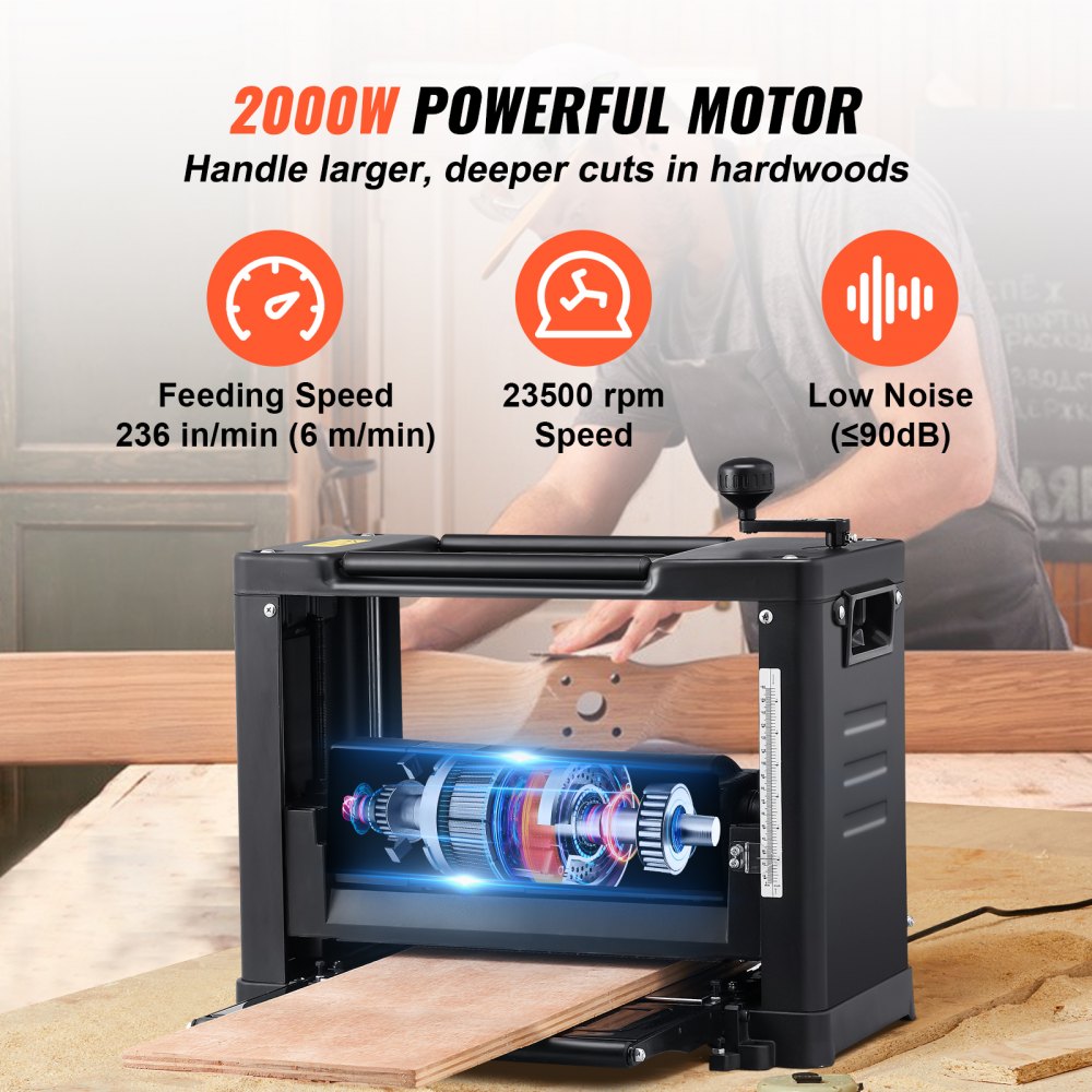 M1B-LS-3301 - 15 Amp 13" VEVOR Thickness Planer for Precision Woodworking