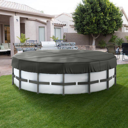 NLSSGBOX15FT - Durable 15 Ft Round Pool Cover with Drawstring Design