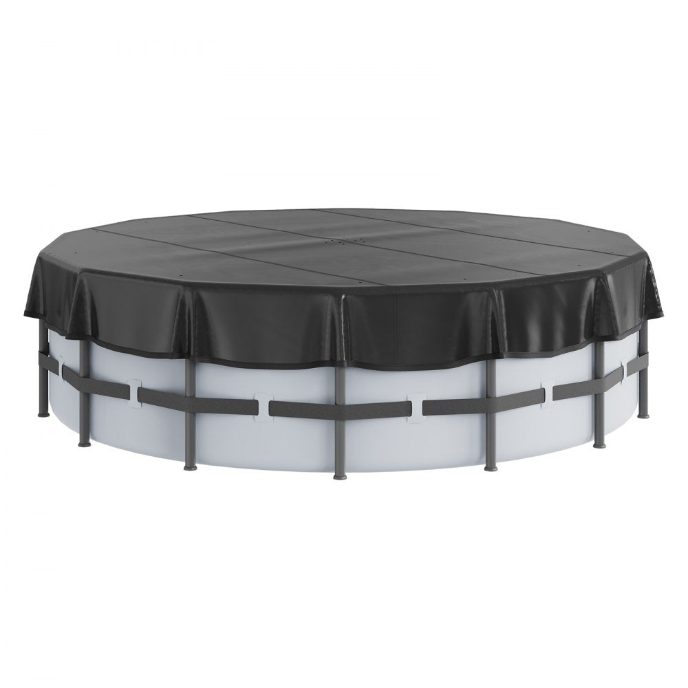 NLSSGBPVC15FT - Heavy-Duty 15 Ft Round PVC Pool Cover with Drawstring