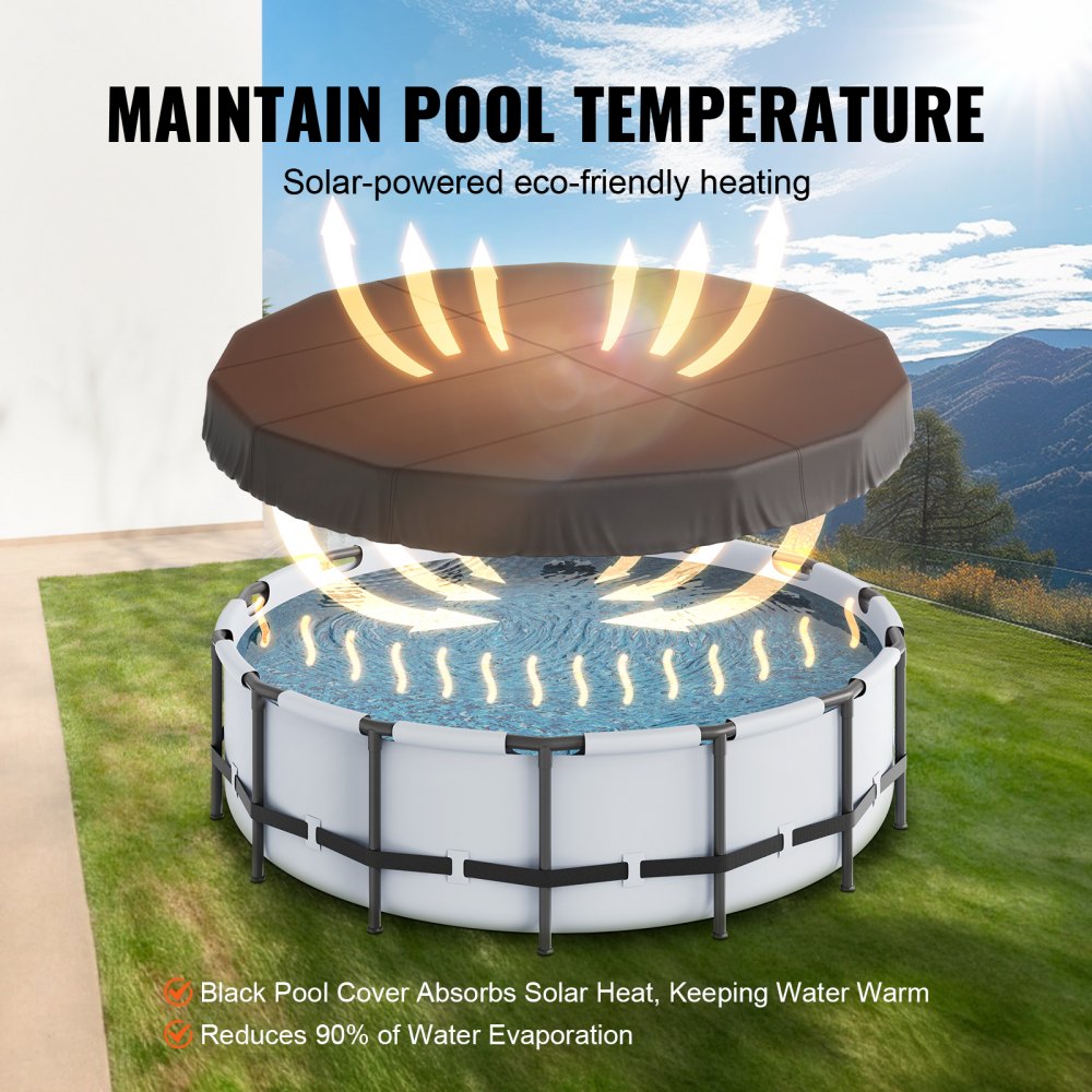 NLSSGBOX18FT - 18 Ft Round Pool Cover, Durable 420D Oxford Fabric