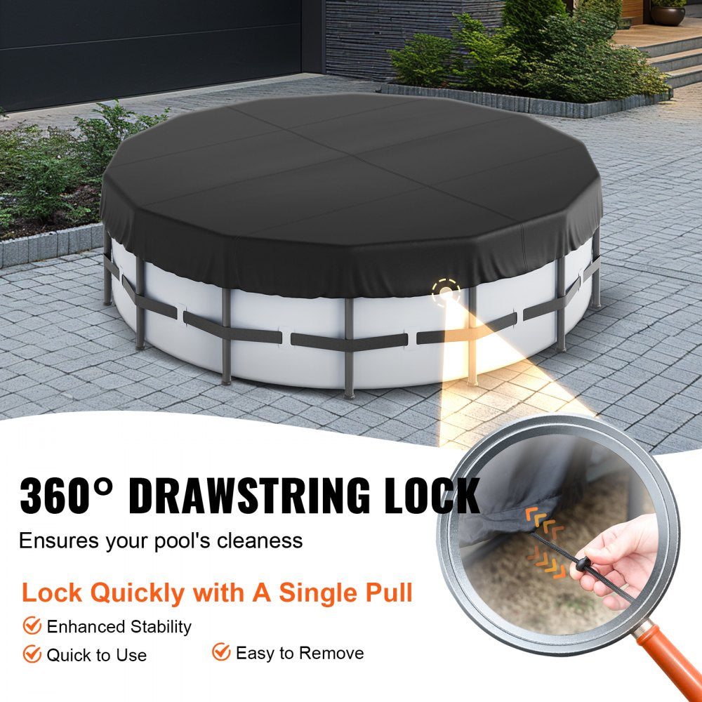 NLSSGBOX18FT - 18 Ft Round Pool Cover, Durable 420D Oxford Fabric