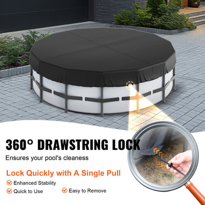 NLSSGBOX18FT - 18 Ft Round Pool Cover, Durable 420D Oxford Fabric