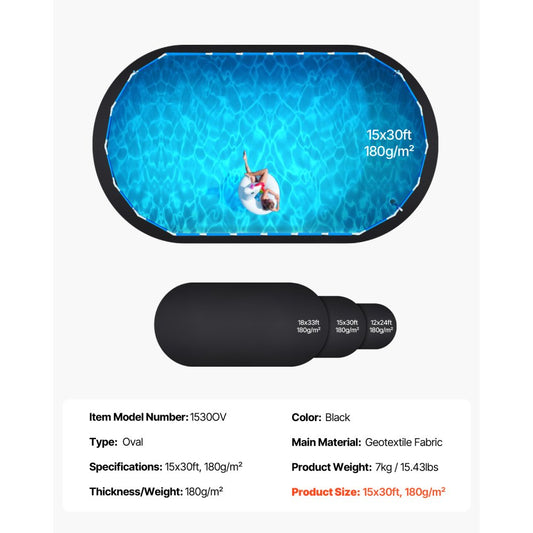 1530OV - Extra-Thick 15x30 ft Pool Liner Pad for Ultimate Protection
