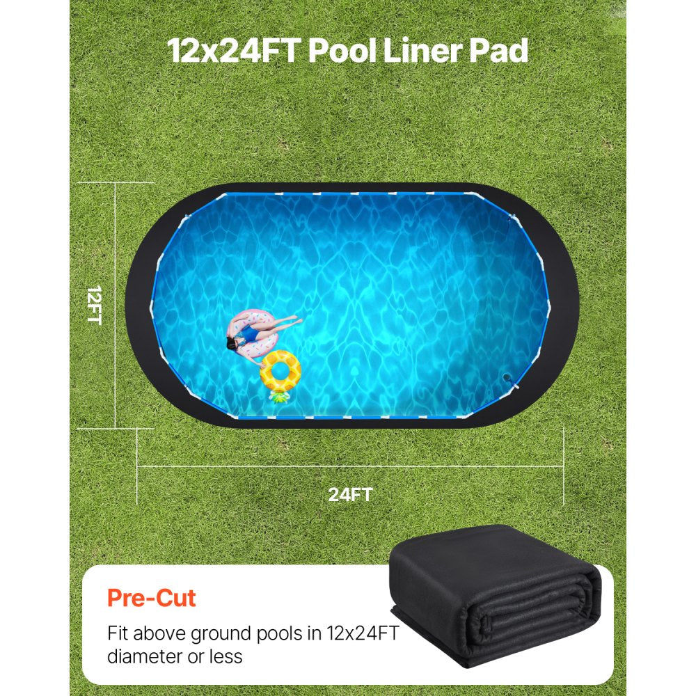 1224OV - Extra-Thick 12x24 ft Oval Pool Liner Pad for Ultimate Protection