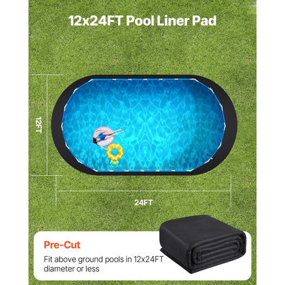 1224OV - Extra-Thick 12x24 ft Oval Pool Liner Pad for Ultimate Protection