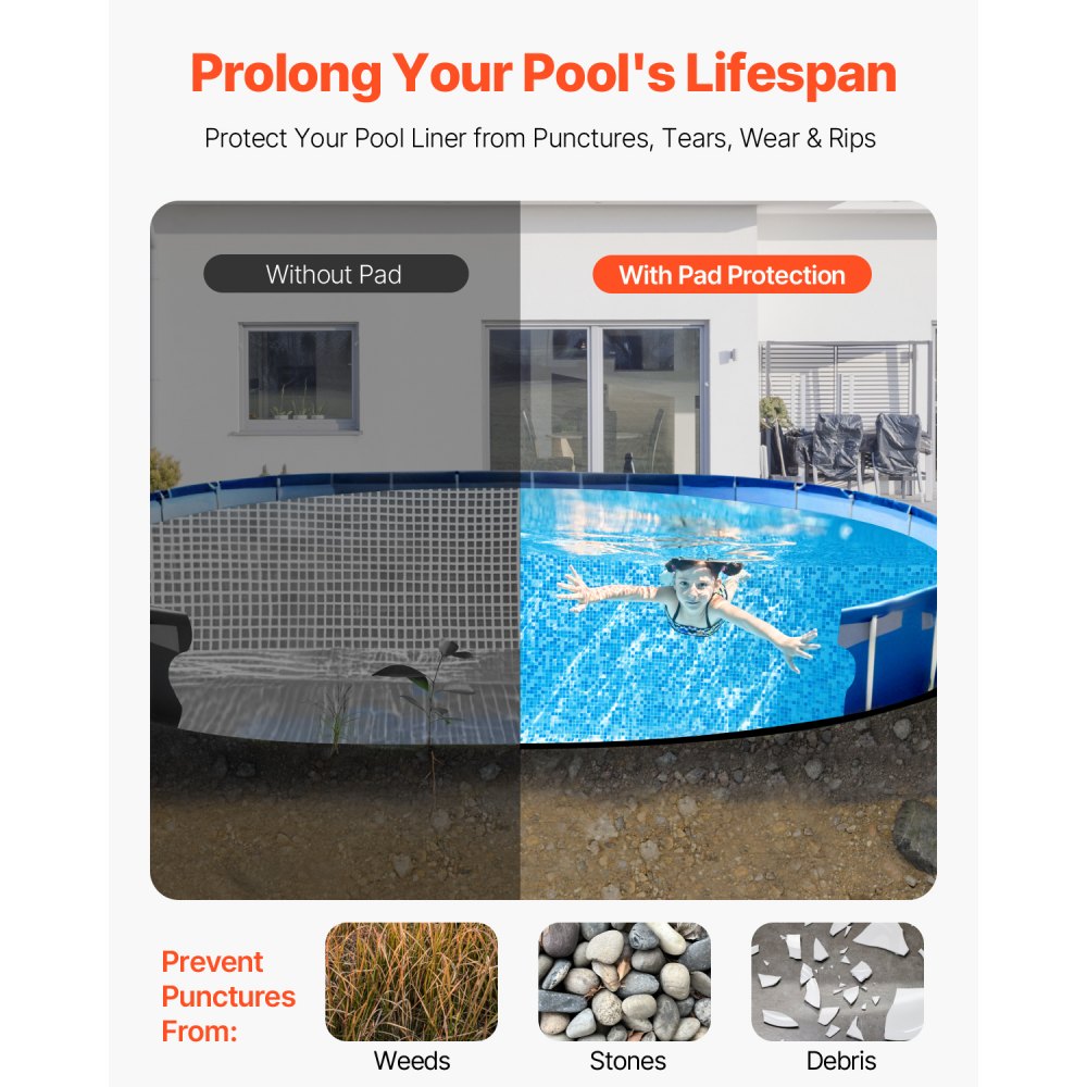 1833OV - 18x33 ft Durable Pool Liner Pad for Ultimate Protection