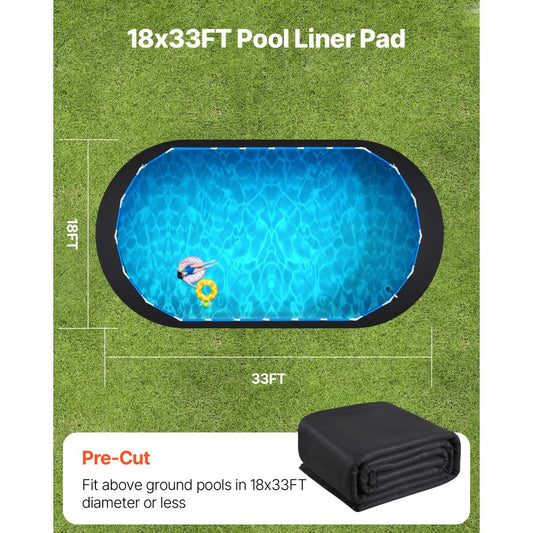 1833OV - 18x33 ft Durable Pool Liner Pad for Ultimate Protection