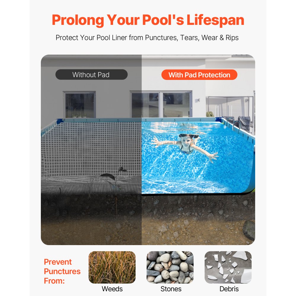 1224RE - Extra-Thick 12x24 Pool Liner Pad for Ultimate Protection