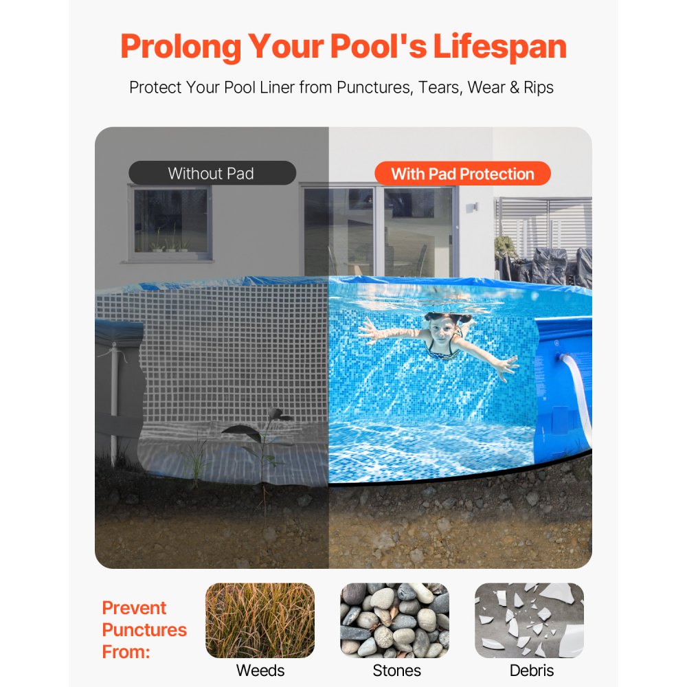 12R - Extra-Thick 12ft Pool Liner Pad for Ultimate Protection