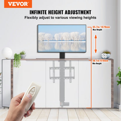 010430516336 - Electric TV Lift, 38-65 Inch Adjustable Height, 132 lbs Capacity