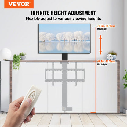 010364528047 - Motorized TV Lift for 60" TVs, Adjustable Height with Remote
