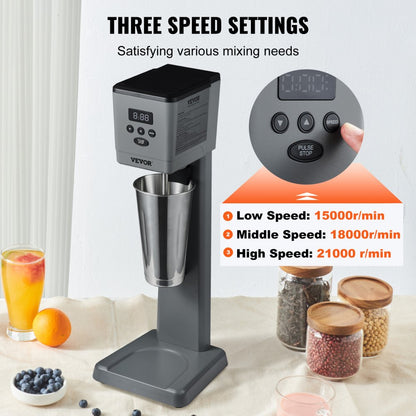 DM21-U - 375W VEVOR Milkshake Maker with 3-Speed Control and Timer
