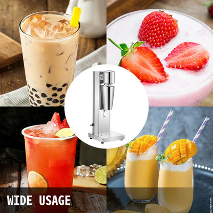 010598357609 - Durable Stainless Steel Electric Milkshake Maker with 180W Power
