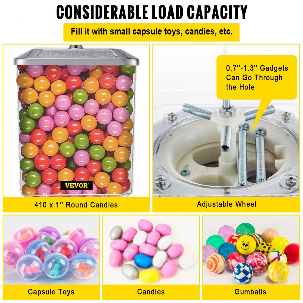 VV-OCM-R17 - Durable Gumball Machine for 410 Candies & Capsule Toys