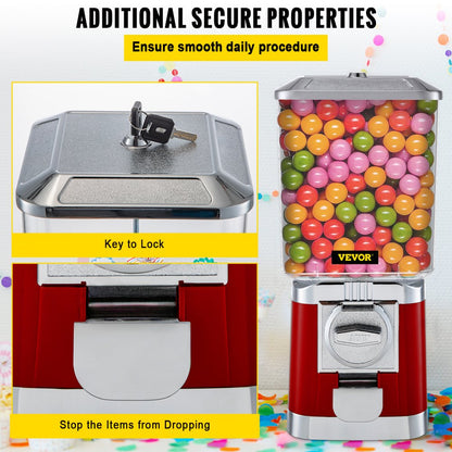 VV-OCM-R17 - Durable Gumball Machine for 410 Candies & Capsule Toys