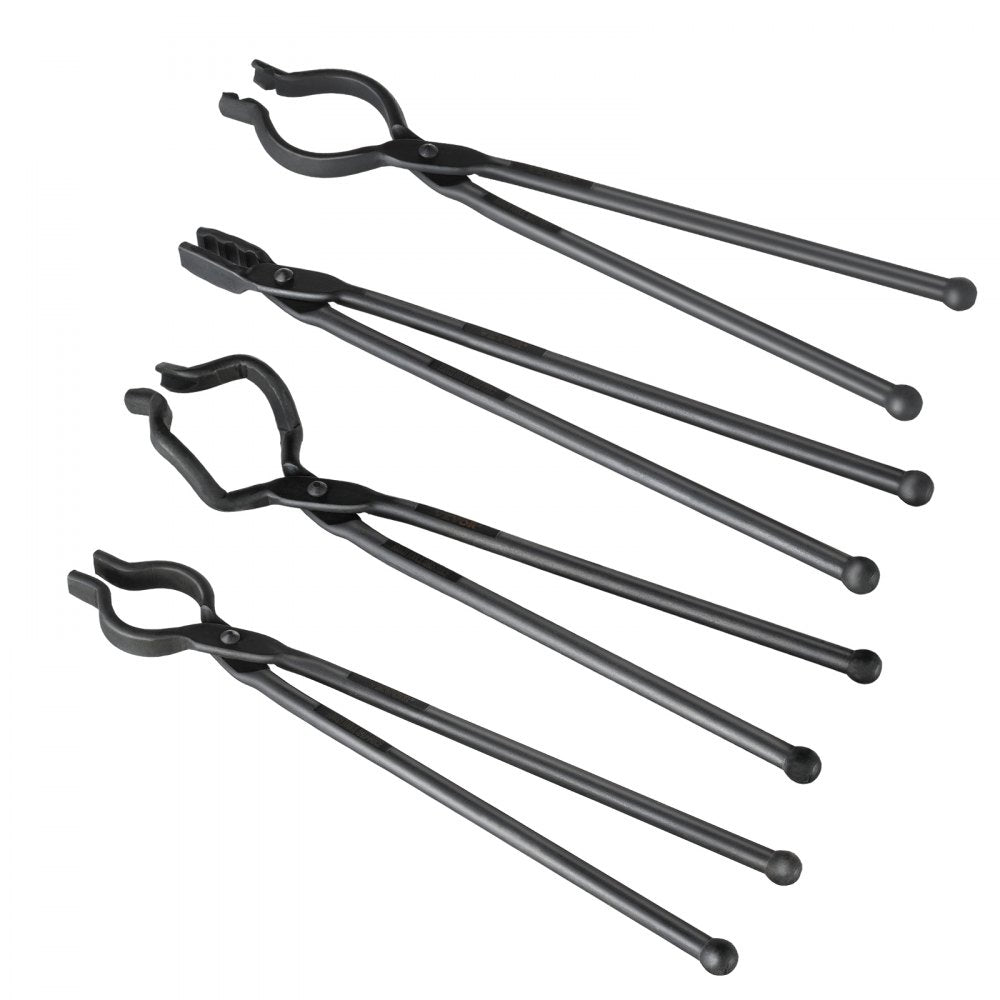 DZQ05 - Set of 4 VEVOR Carbon Steel Blacksmith Tongs - 18" Long