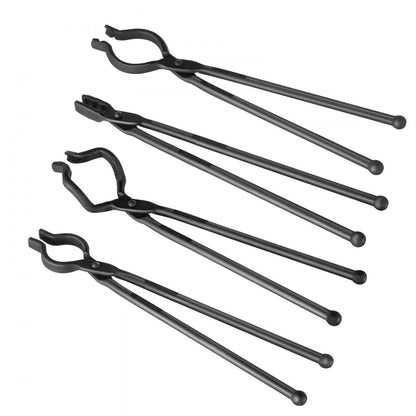 DZQ05 - Set of 4 VEVOR Carbon Steel Blacksmith Tongs - 18" Long