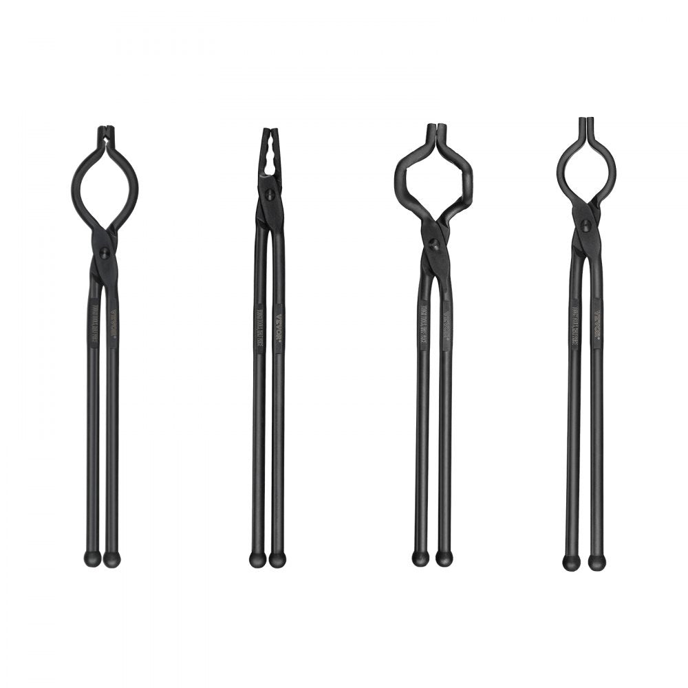 DZQ05 - Set of 4 VEVOR Carbon Steel Blacksmith Tongs - 18" Long