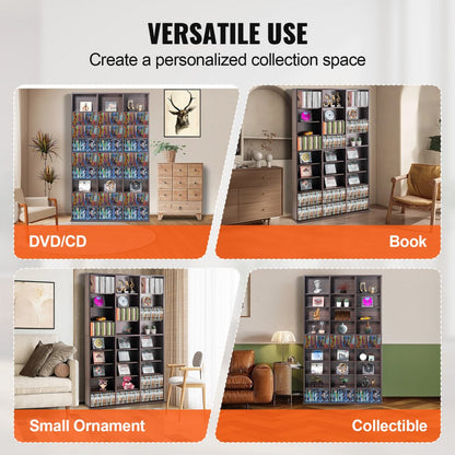 USF00101 - Espresso Media Cabinet 37.36" with Adjustable Shelves & Stability Features