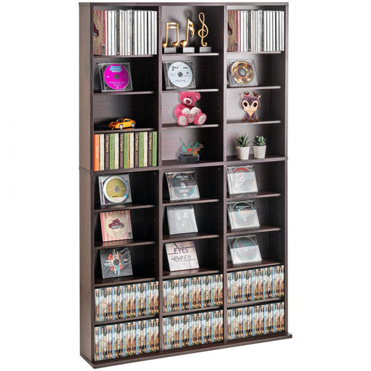 USF00101 - Espresso Media Cabinet 37.36" with Adjustable Shelves & Stability Features
