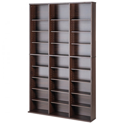USF00101 - Espresso Media Cabinet 37.36" with Adjustable Shelves & Stability Features