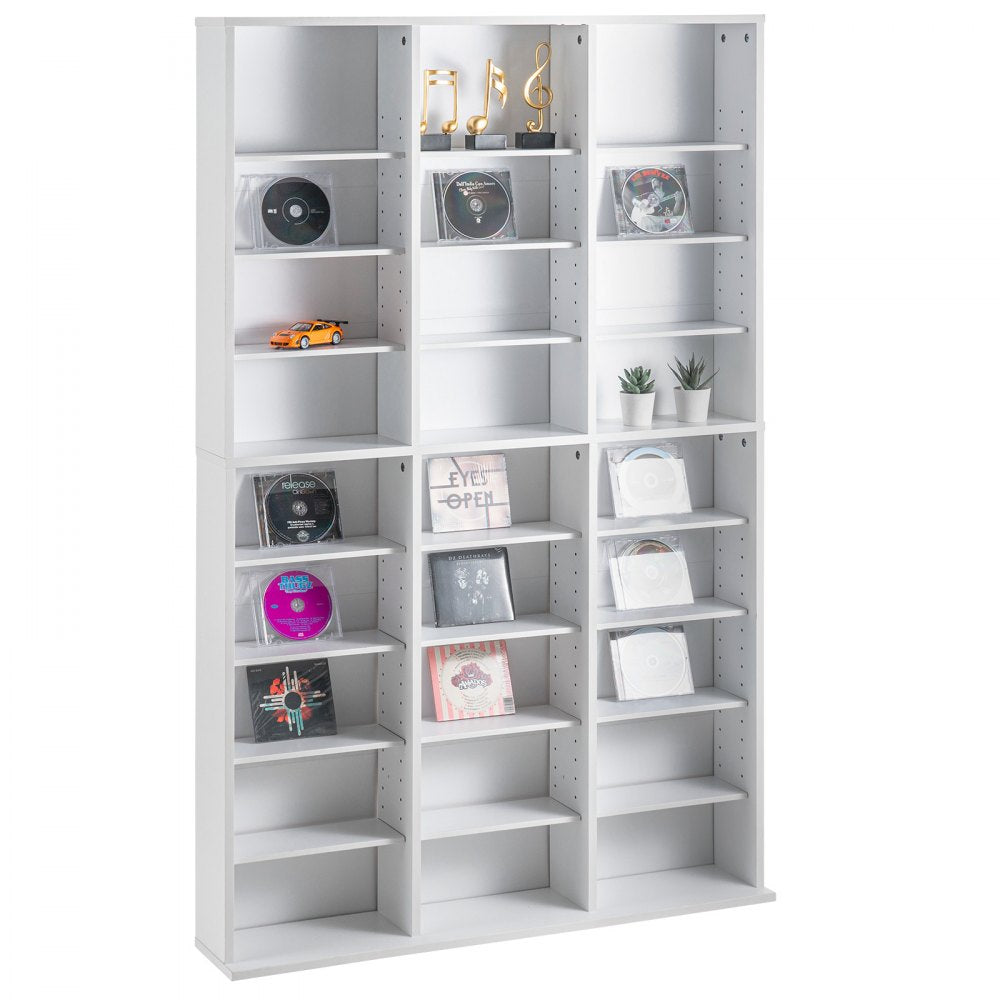 USF00102 - 756-CD Media Storage Cabinet, Adjustable Shelves, White Finish