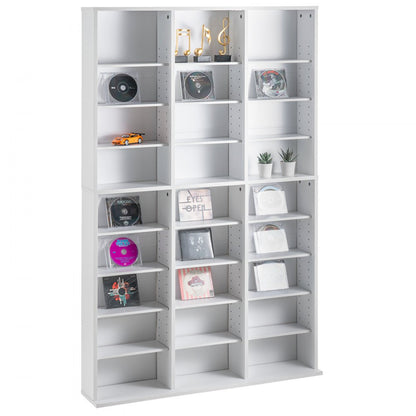 USF00102 - 756-CD Media Storage Cabinet, Adjustable Shelves, White Finish