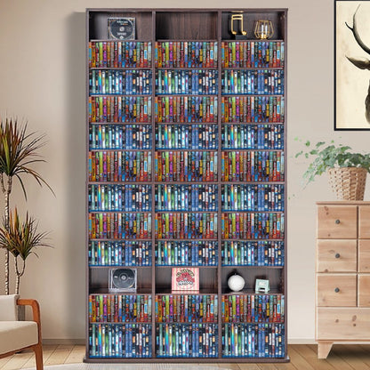 USF00202 - Adjustable Media Cabinet for 1080 CDs, Anti-Tip & Stable Design