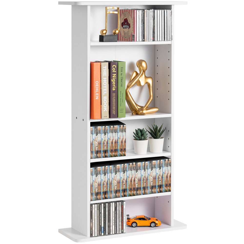 KLDS-01 - 5-Tier Adjustable Media Cabinet in Elegant White Finish