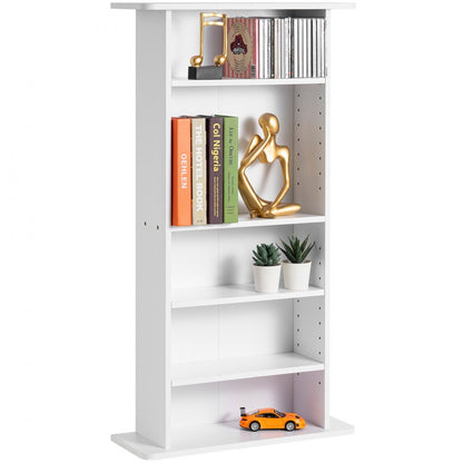 KLDS-01 - 5-Tier Adjustable Media Cabinet in Elegant White Finish