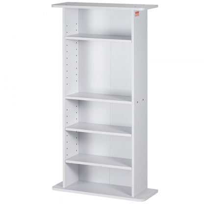 KLDS-01 - 5-Tier Adjustable Media Cabinet in Elegant White Finish
