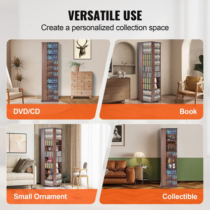 USF00301 - Adjustable 64.76" Spinning Media Tower for 1040 CDs/DVDs