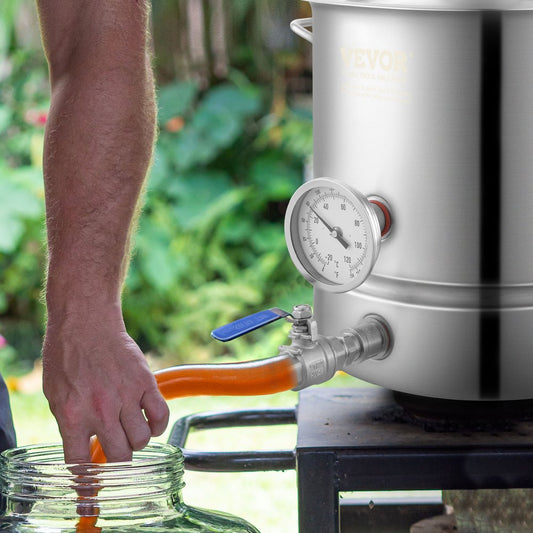 P2830 - 5-Gallon VEVOR Stainless Steel Brewing Kettle with Thermometer