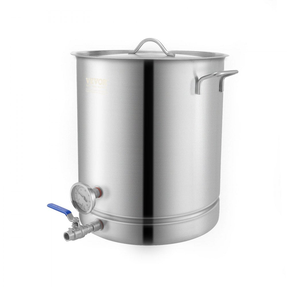 P4048 - 16 Gallon Stainless Steel Brewing Kettle with Thermometer and Filter