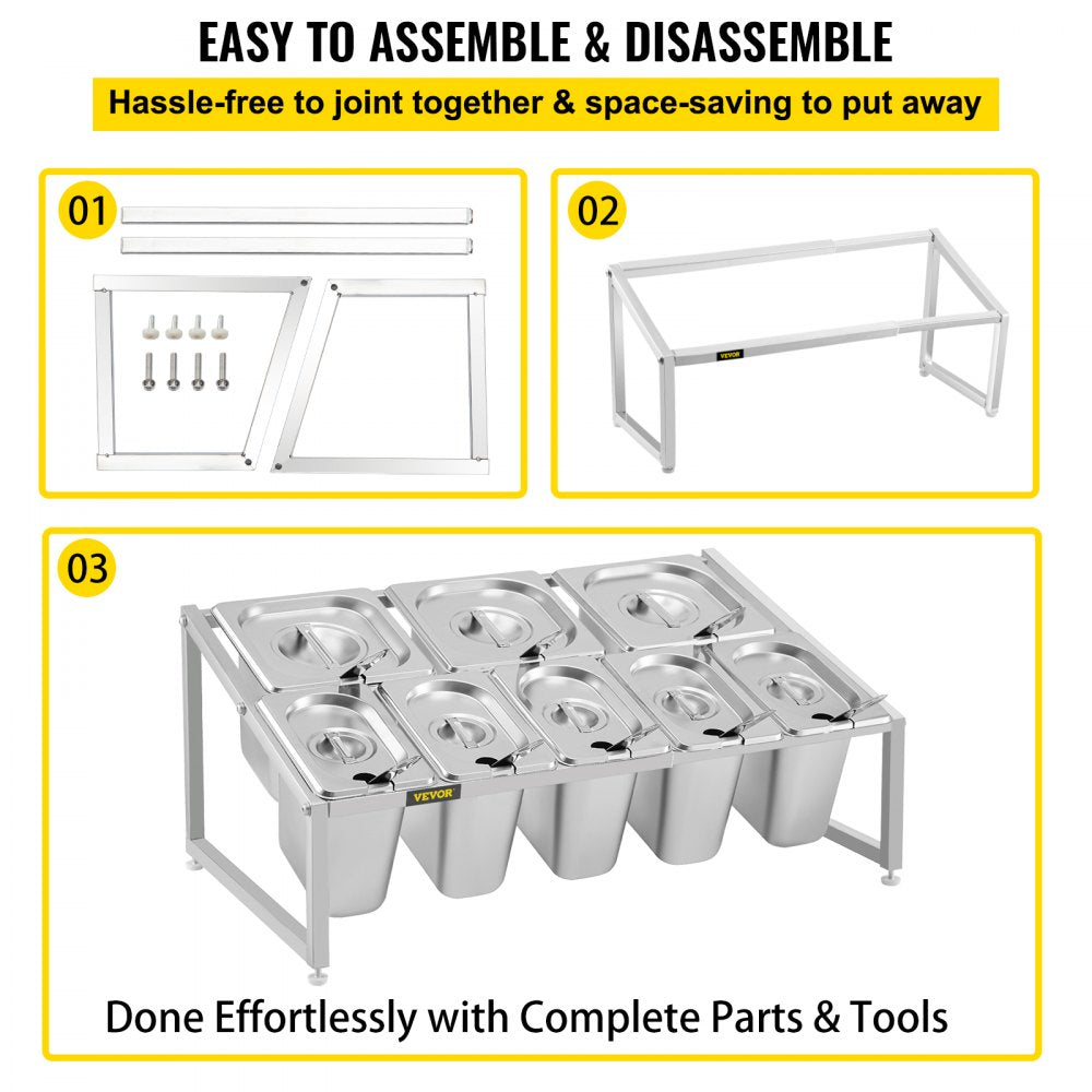 C-813 - Adjustable 2-Tier Stainless Steel Spice Rack, 13.8"-23.6" Expandable Design