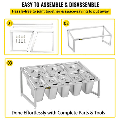 C-813 - Adjustable 2-Tier Stainless Steel Spice Rack, 13.8"-23.6" Expandable Design