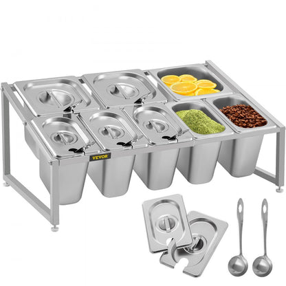 C-813 - Adjustable 2-Tier Stainless Steel Spice Rack, 13.8"-23.6" Expandable Design