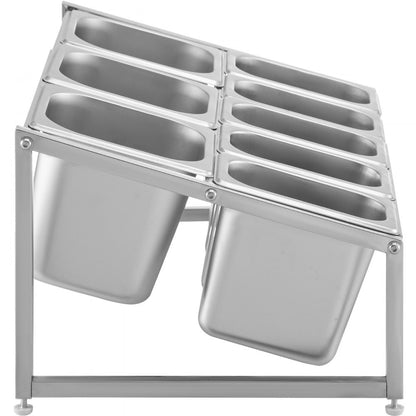 C-813 - Adjustable 2-Tier Stainless Steel Spice Rack, 13.8"-23.6" Expandable Design