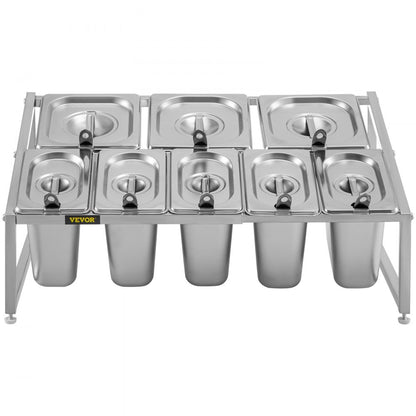 C-813 - Adjustable 2-Tier Stainless Steel Spice Rack, 13.8"-23.6" Expandable Design