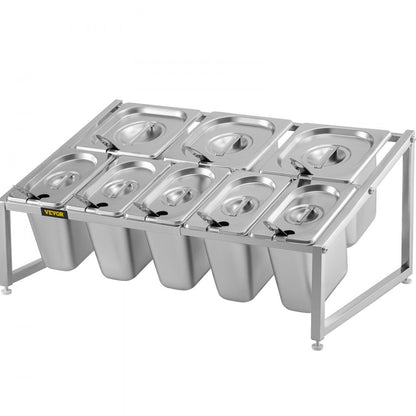 C-813 - Adjustable 2-Tier Stainless Steel Spice Rack, 13.8"-23.6" Expandable Design
