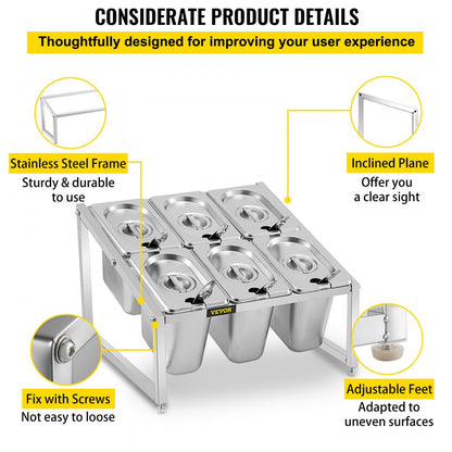 C-803 - Adjustable 2-Tier Stainless Steel Spice Rack, 13.8"-23.6" Wide