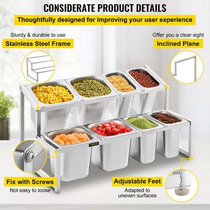 A-809 - Expandable 2-Tier Stainless Steel Spice Rack, 13.8" to 23.6"