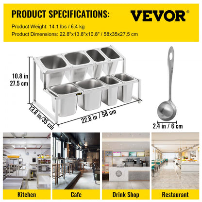A-809 - Expandable 2-Tier Stainless Steel Spice Rack, 13.8" to 23.6"